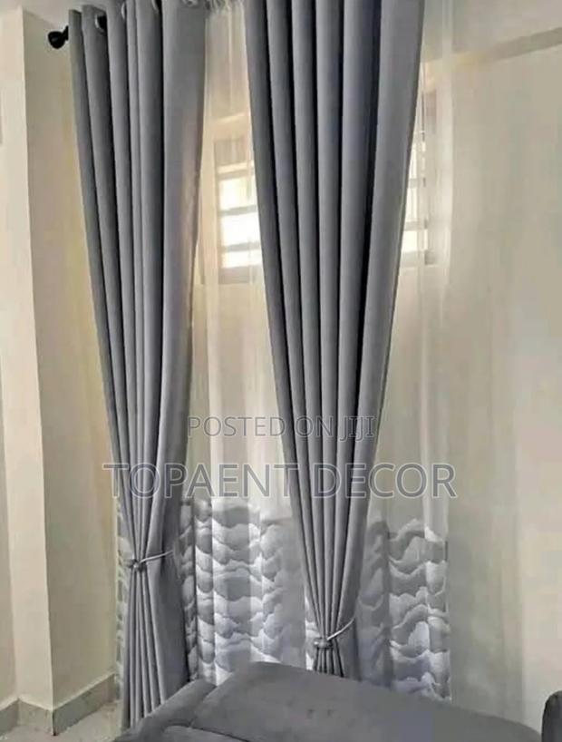 Grey Window Curtains and Inner Matching Sheer