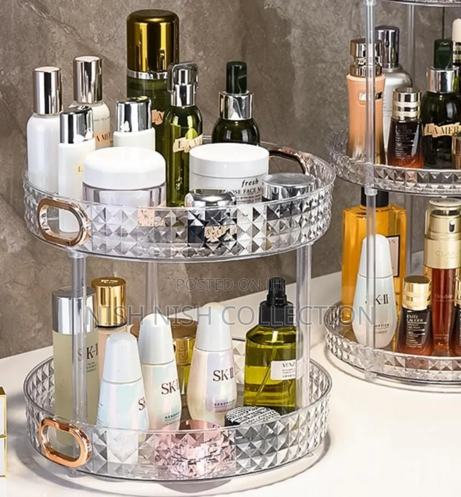 *2-Tier Diamond Pattern Rotating Lazy Susan