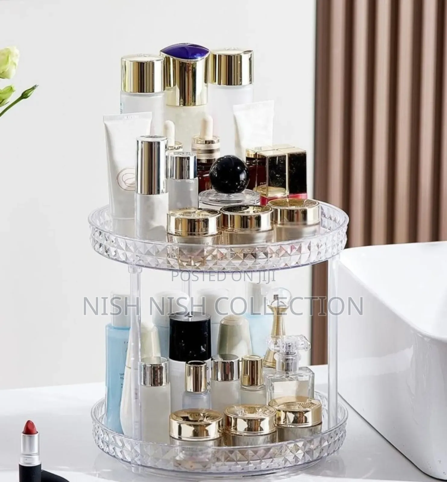 *2-Tier Diamond Pattern Rotating Lazy Susan