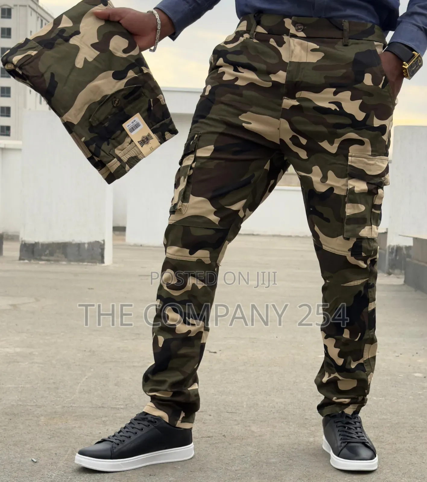 Quality Hard Khaki Designer Combat Side Pocket Cargo Slim Fit Trouser
