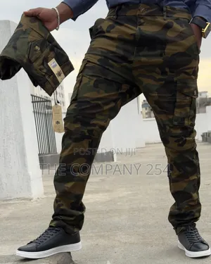 Quality Hard Khaki Designer Combat Side Pocket Cargo Slim Fit Trouser