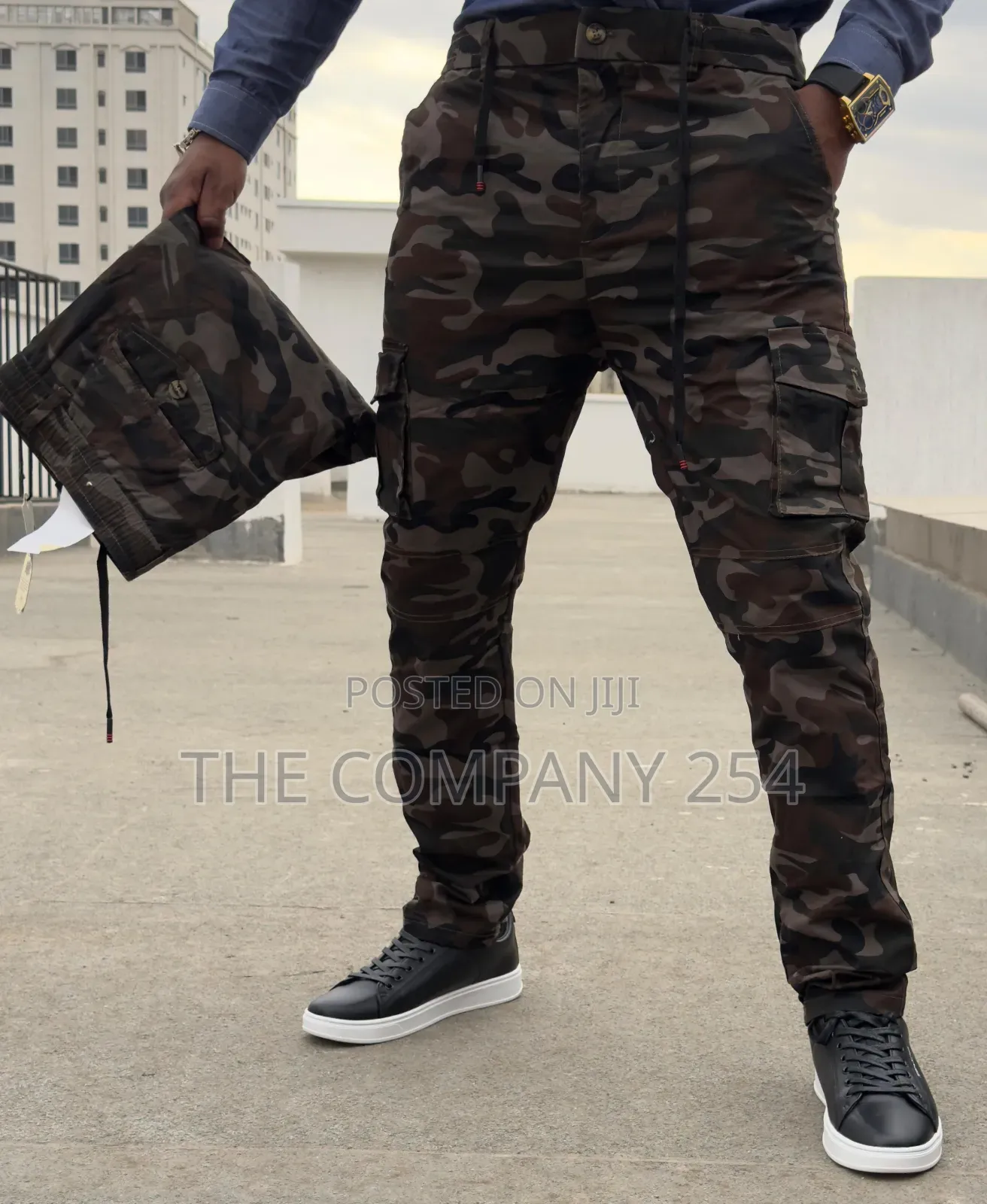 Quality Hard Khaki Designer Combat Side Pocket Cargo Slim Fit Trouser