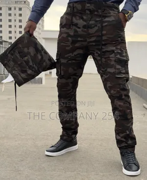 Quality Hard Khaki Designer Combat Side Pocket Cargo Slim Fit Trouser