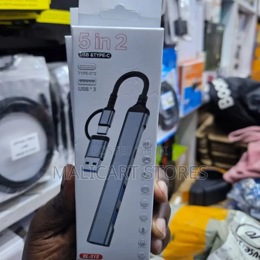 5 in 2 Usb a/Usb C Hub Ethernet