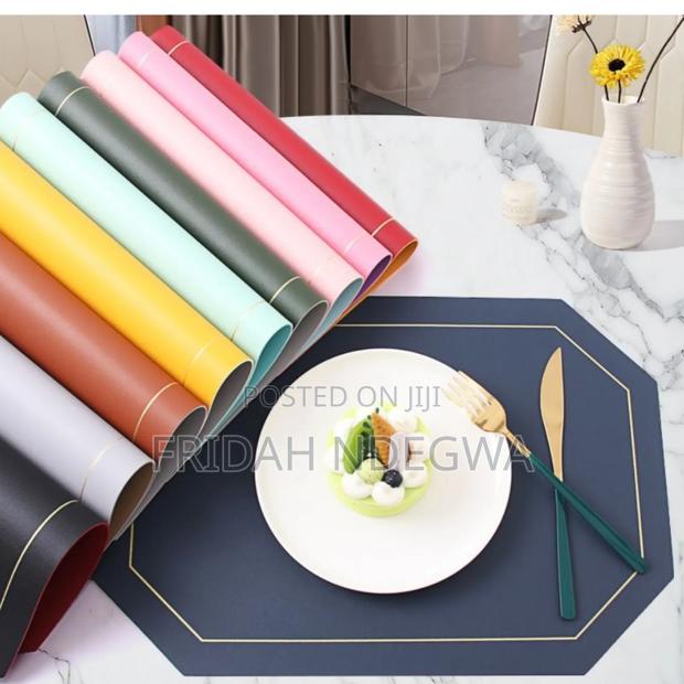 *6pcs Double Sided Pu Leather Nordic Style Antislip Tablemats* - main view