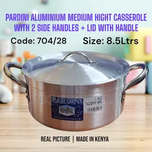 Pardini Aluminium Medium Height Casserole With 2 Handle Lid 8.5ltr