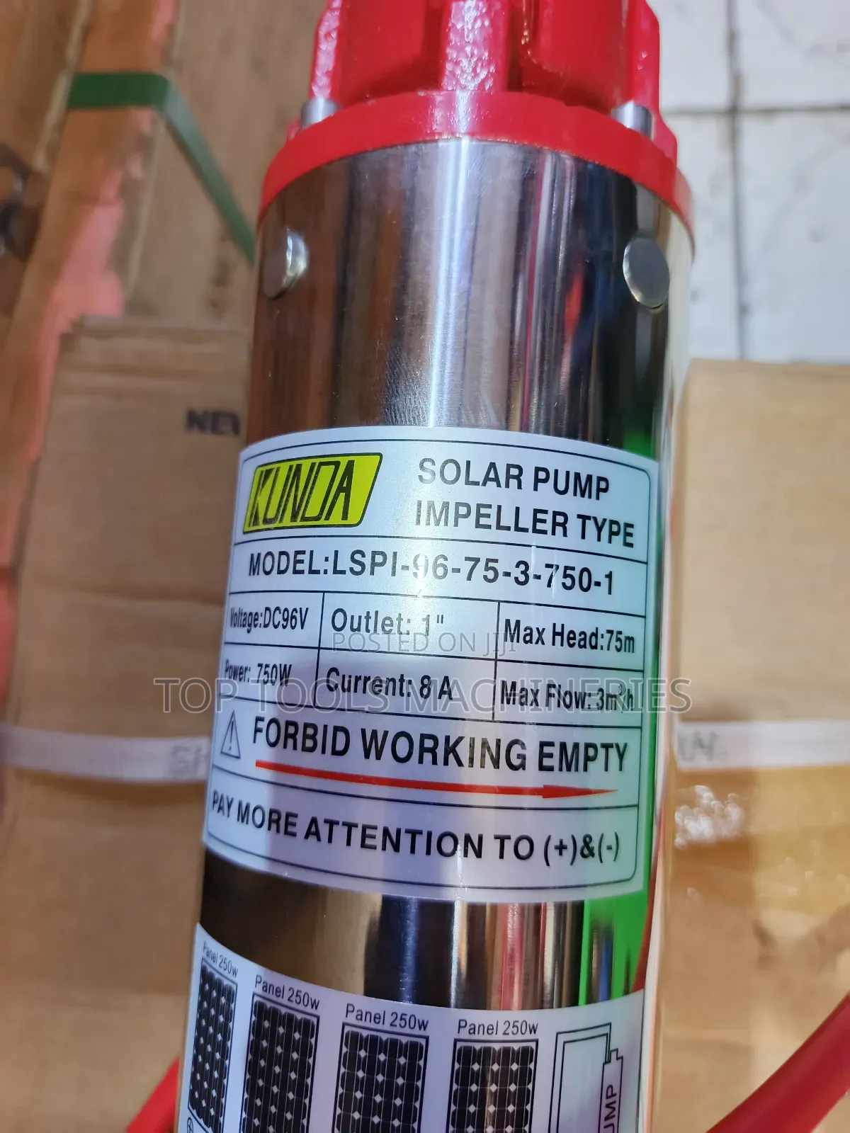 Kunda 75m Head 750watts Solar Submersible Pump