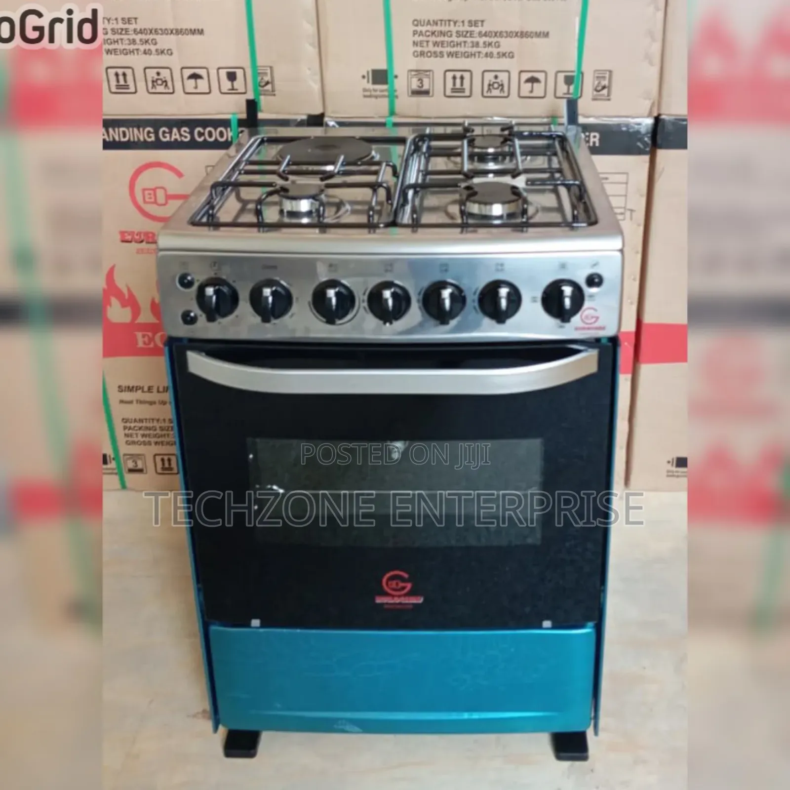 Eurochef 60*65cm 3g+1e Standing Cooker With Electric Oven 