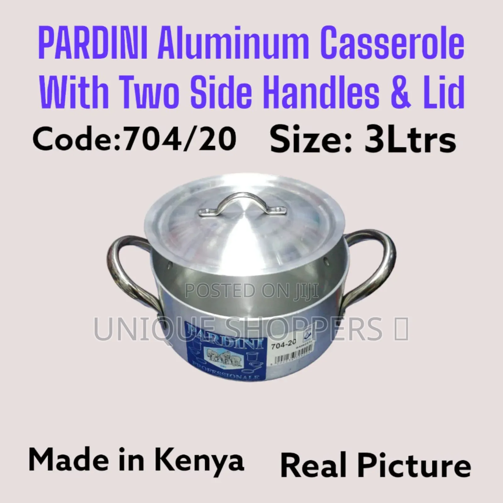 Pardini Aluminum Casserole With 2side Handles and Lid Size:3ltrs