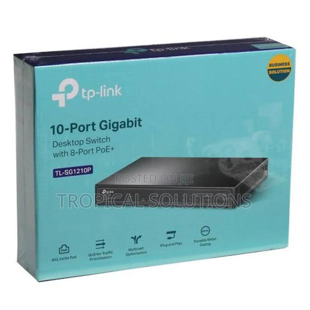Tp-Link 10-Port Tl-Sg1210p Gigabit Desktop Switch With 8 Port Poe