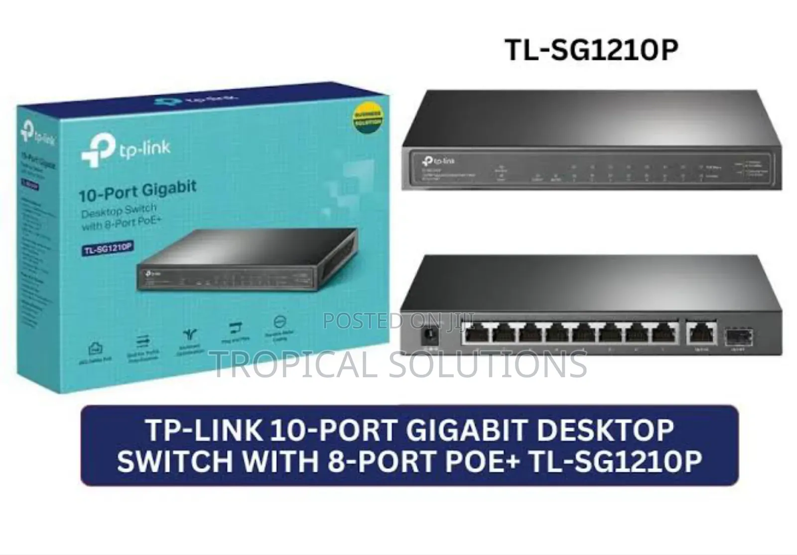 Tp-Link 10-Port Tl-Sg1210p Gigabit Desktop Switch With 8 Port Poe