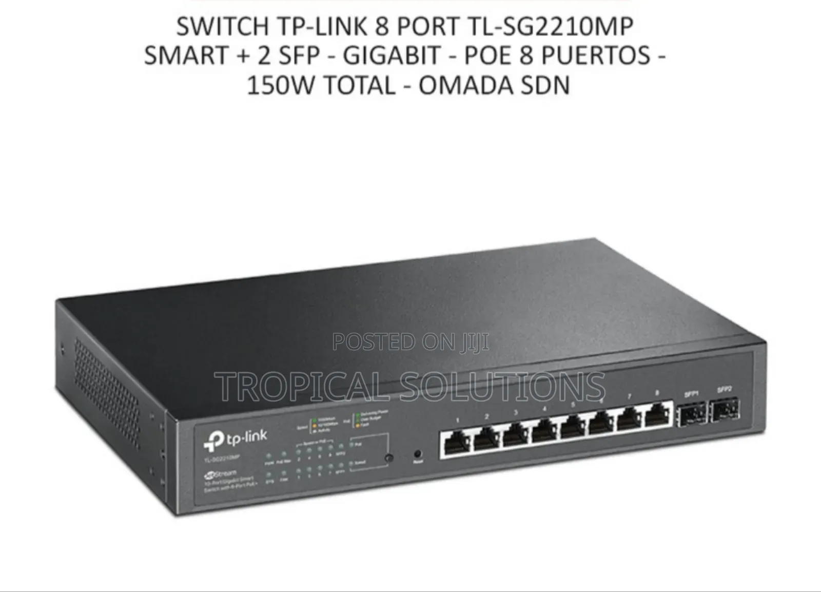 Tp-Link Jetstream 10 Port Tl-Sg2210mp Gigabit Switch With 8 Poe