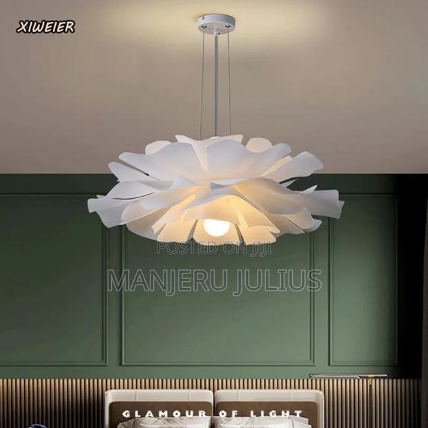 White Flower Pendant Light - main view
