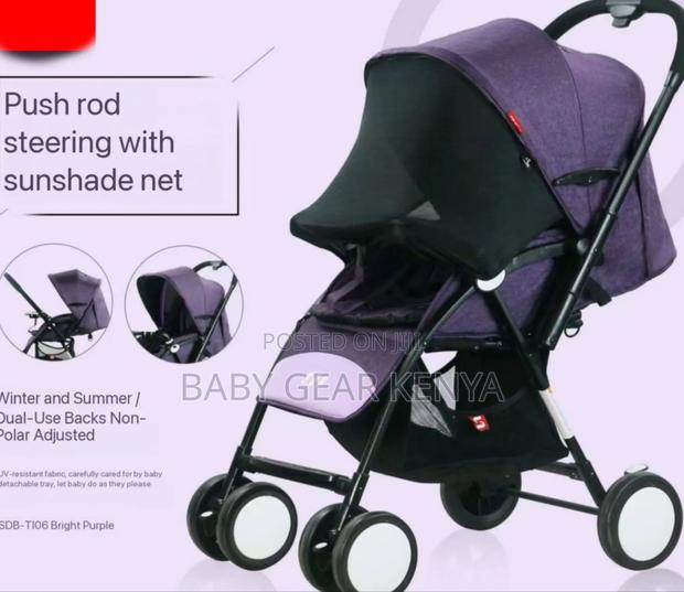 Stylish Baby Stroller With Adjustable Reversible Handle – Purple - main view