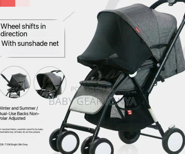 Smooth Ride Baby Stroller | Reversible Handle/Grey - main view