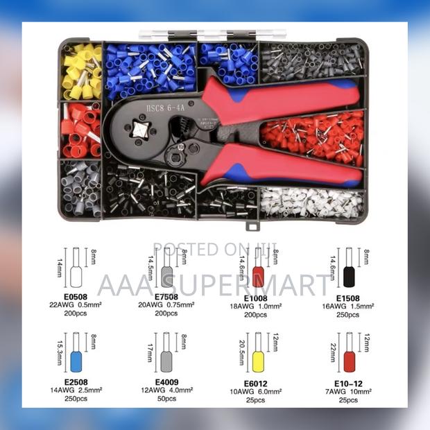1200pcs Copper Terminals Crimping Tool Kit With Pliers - main view