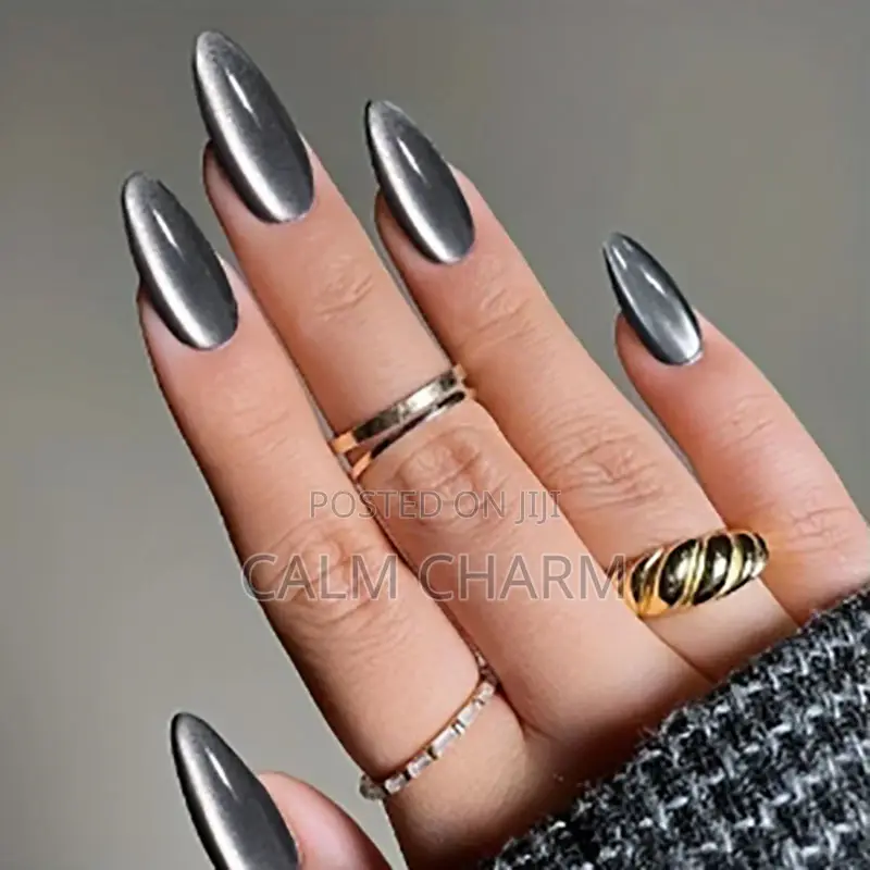 24-30pcs Cat Eye Gel Press-on Nails