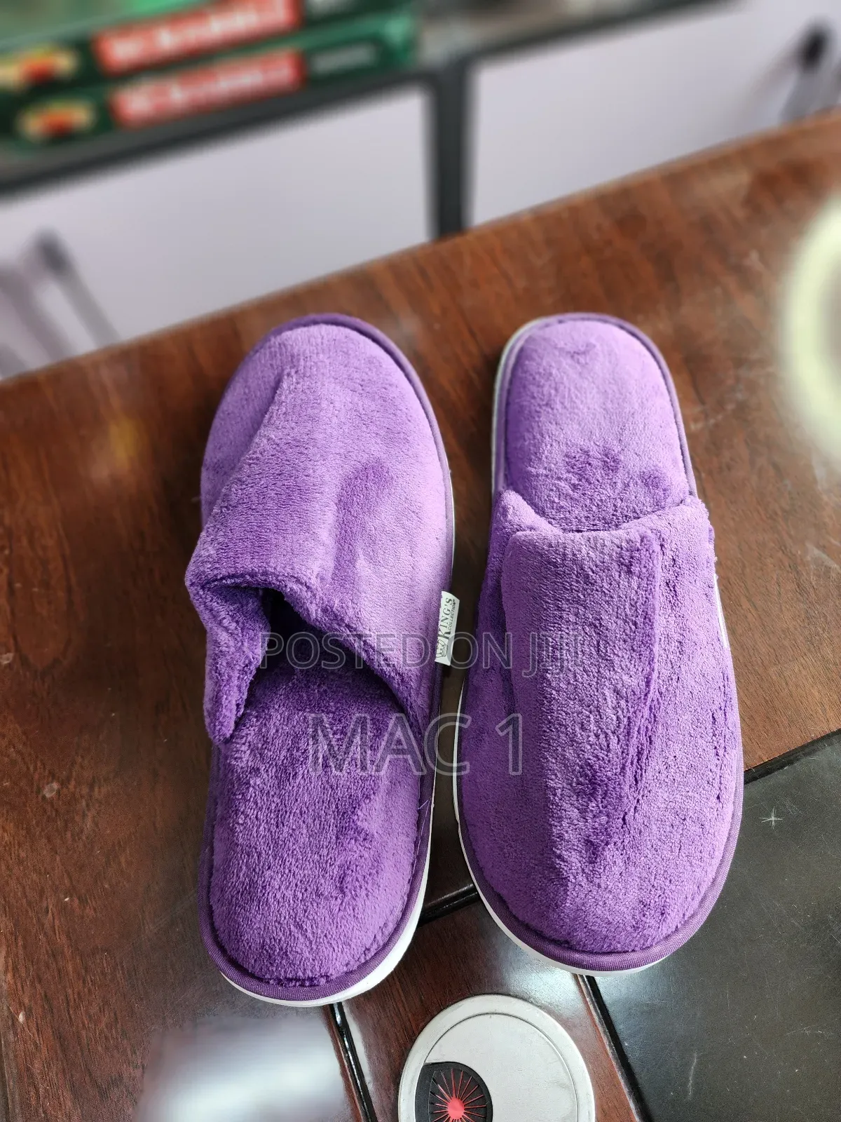 Dark Lilac Purple Indoor Sippers Soft Fur Warm Slippers