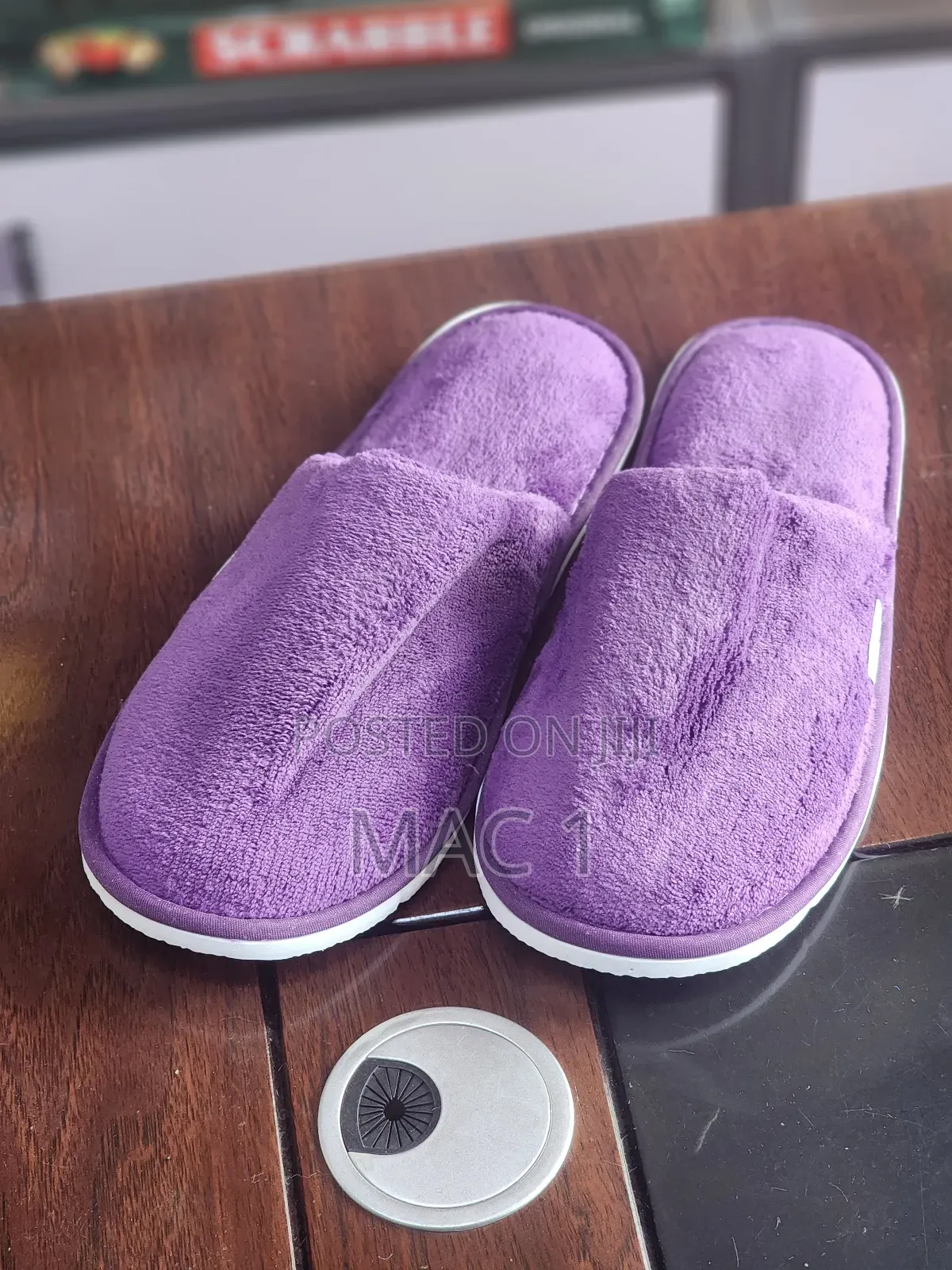 Dark Lilac Purple Indoor Sippers Soft Fur Warm Slippers