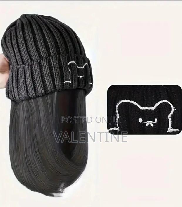 Beanie Hat Hooded With Wig