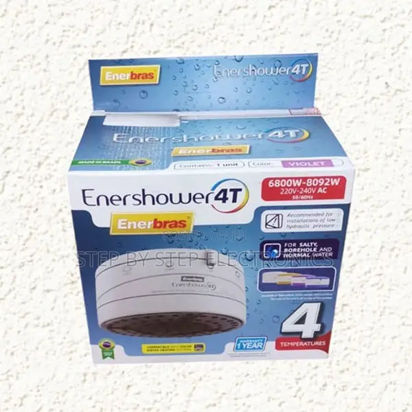 Enerbras Enershower 4 Temp (4t) Instant Shower Water Heater - 4 Colors