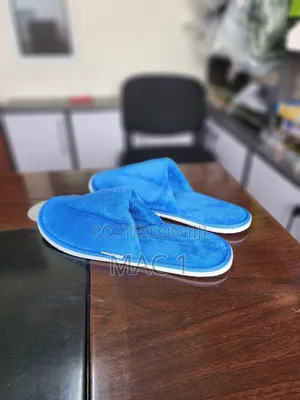 Blue Warm Faux Fur Indoor Slippers
