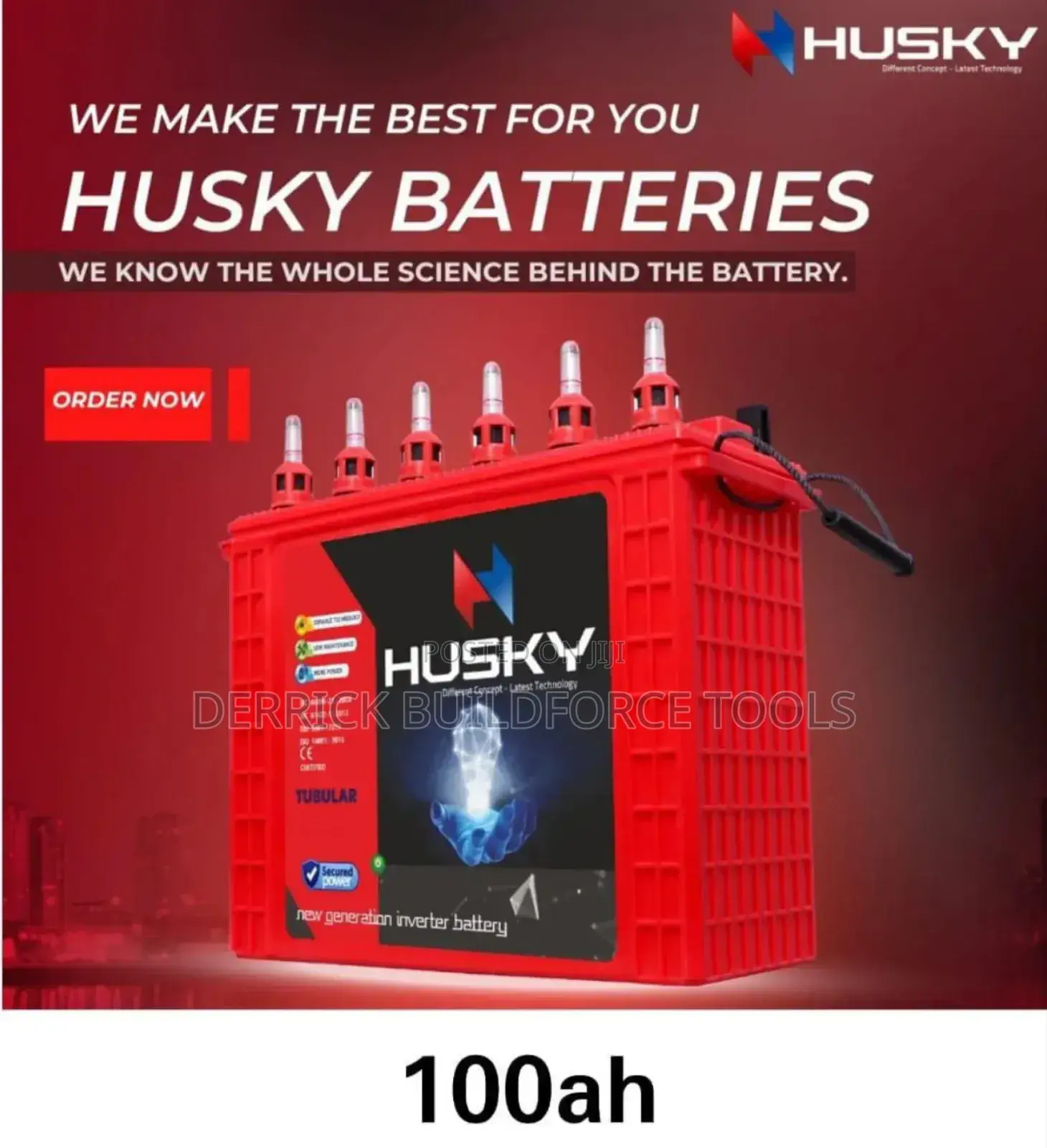 Husky Tall Tubular 100ah Battery