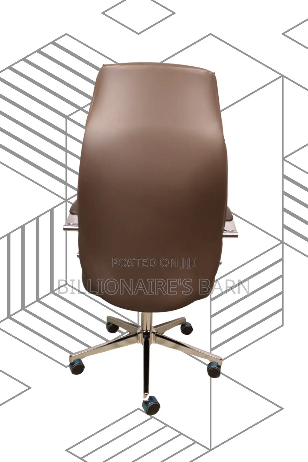 Brown Executive Leather Office Chair | Sleek Mesh Backrest