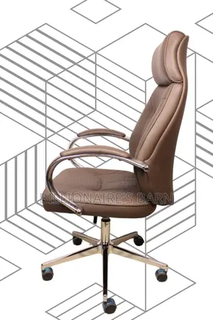 Brown Executive Leather Office Chair | Sleek Mesh Backrest