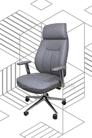 Grey Executive Leather Office Chair (Adjustable) — Moving Fast