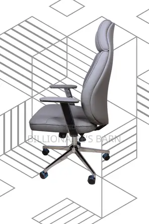 Grey Executive Leather Office Chair (Adjustable) — Moving Fast