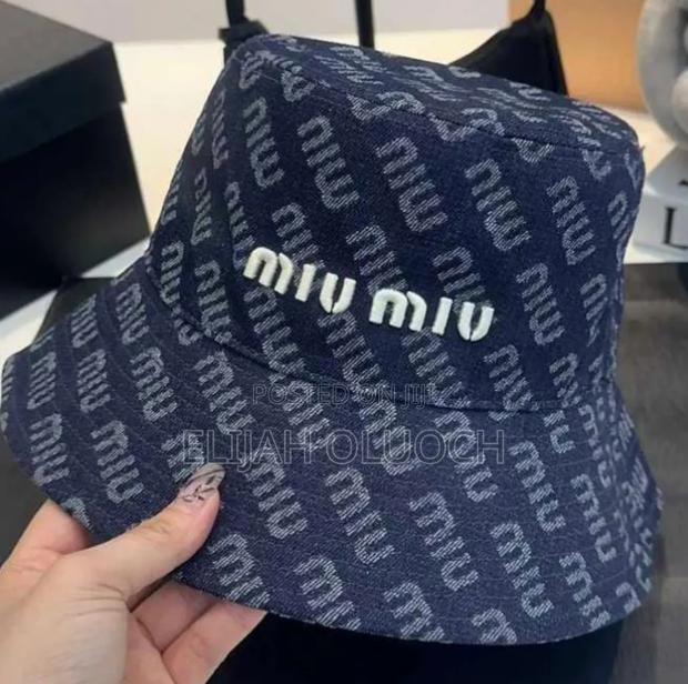 Miu Miu Black Designer Bucket Hat - thumbnail 3