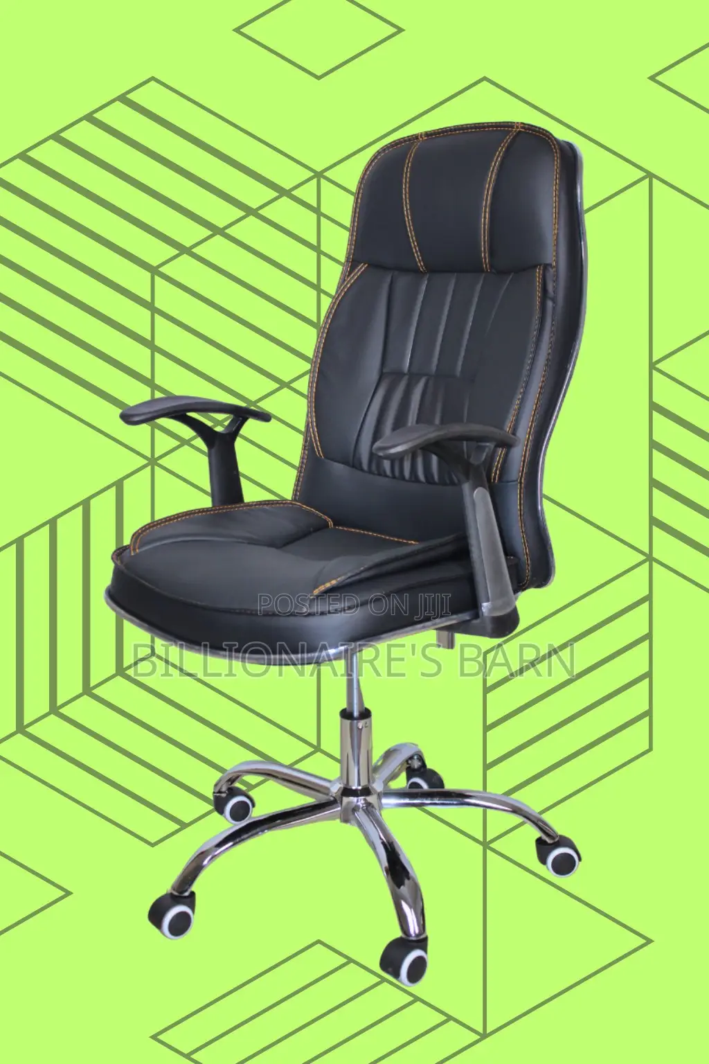 Durable Executive Leather Office Chair — Strong Stable Base