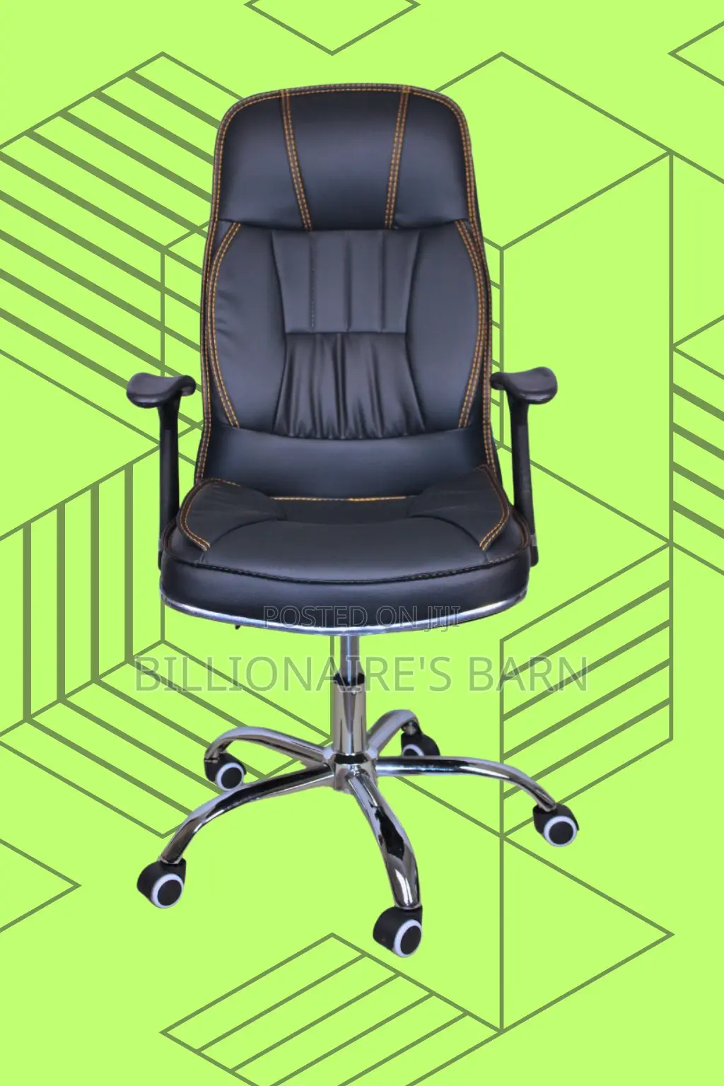 Durable Executive Leather Office Chair — Strong Stable Base