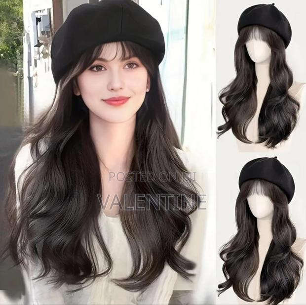 Black Beret With Air Bangs Body Wave
