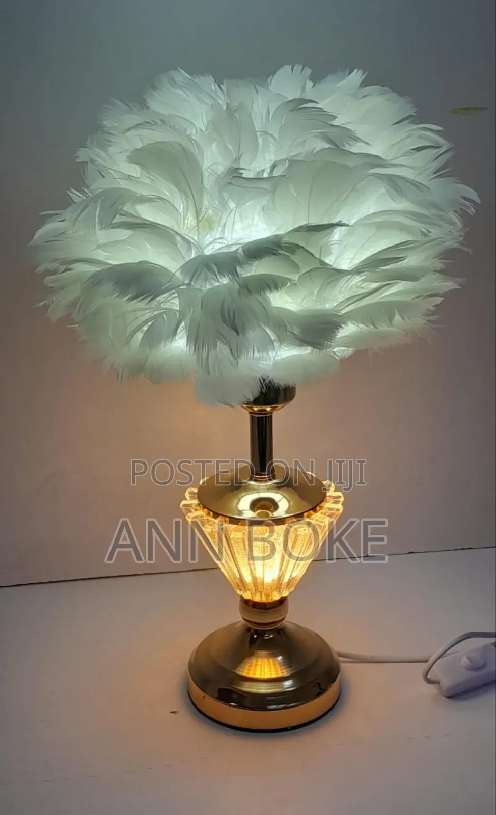 *Bedside Table Lamp With Feathers Head Now Available*