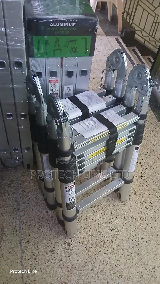 1.9m +1.9m Multipurpose Telescopic Ladder 3.8m - thumbnail 3