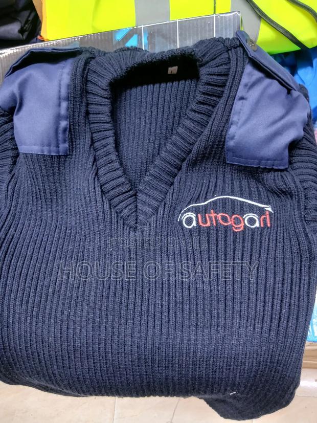 Navy Blue Branded Security Guard Sweater - main view