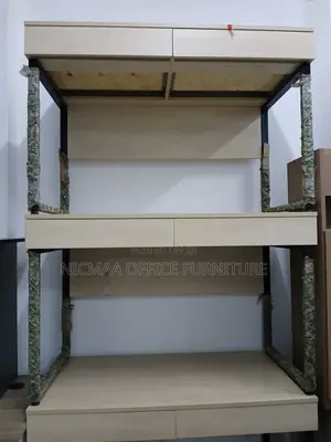 Light Wood Finish With Dual Drawers Metal Frame Study Desk