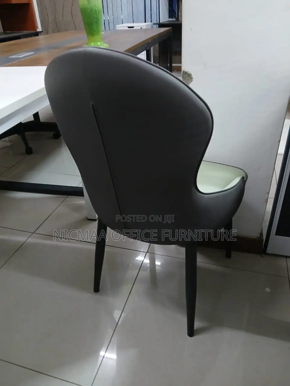 Light Green With Quilted Backrest Modern Upholstered Office Chair
