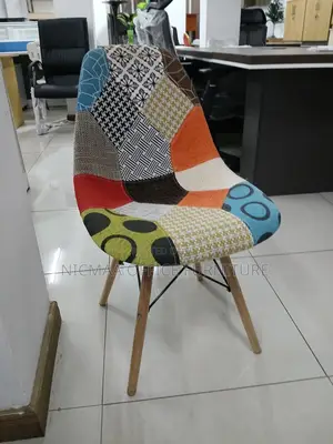 Artistic Design With Wooden Legs Patchwork Accent Eames Chair