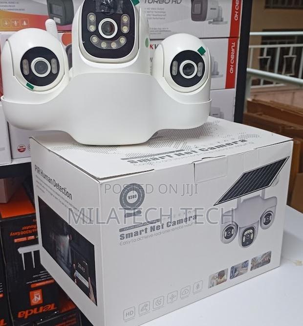 6mp 3‐Lens Solar CCTV – Night Vision, Cloud + Sd Storage