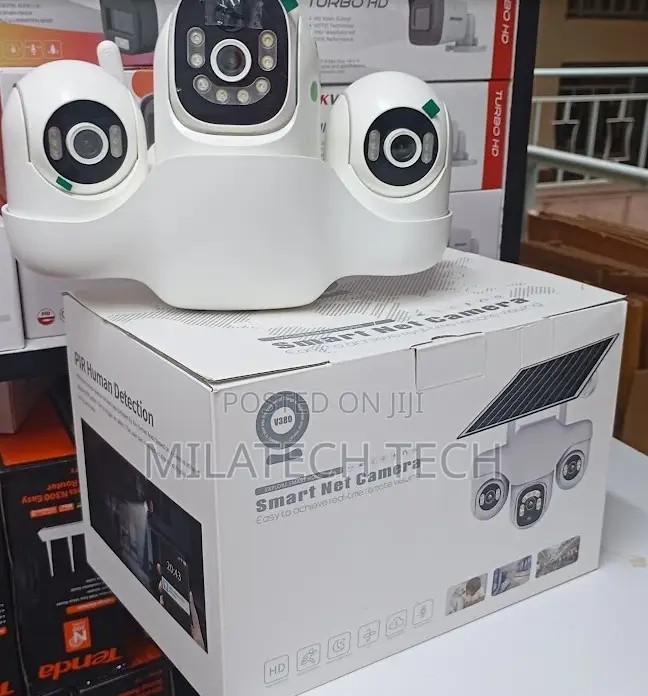 6mp 3‐Lens Solar CCTV – Night Vision, Cloud + Sd Storage
