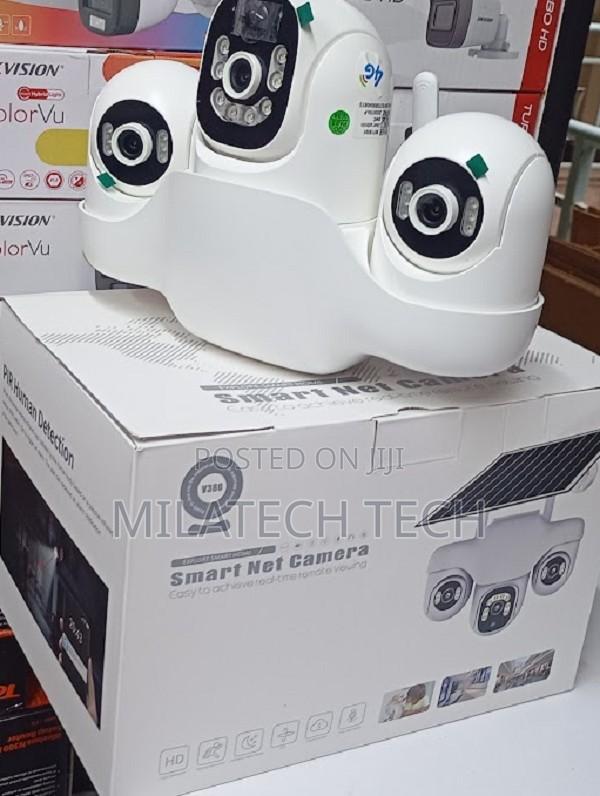 4g Solar Camera With Three Rotating Camera