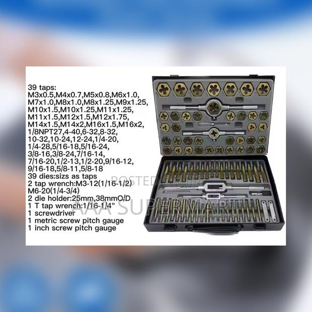 Metric Sae 86pcs Tap Die Mini Thread Hand Tools Set
