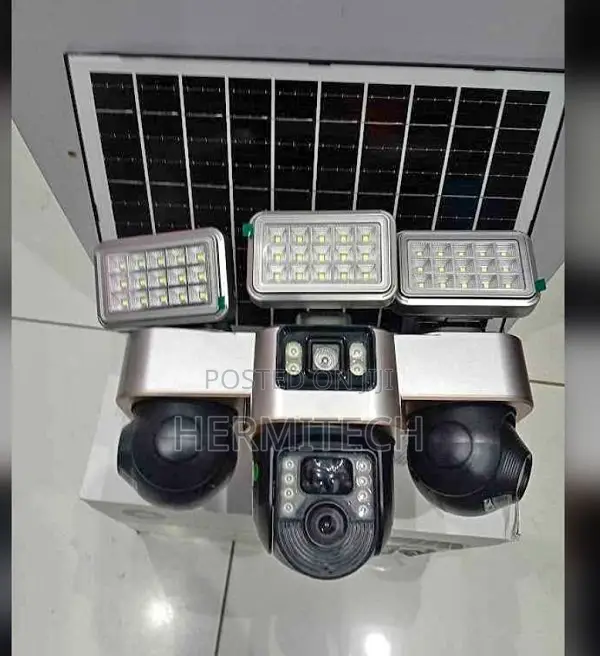 Solar CCTV Camera 4g Triple Lens With Lights