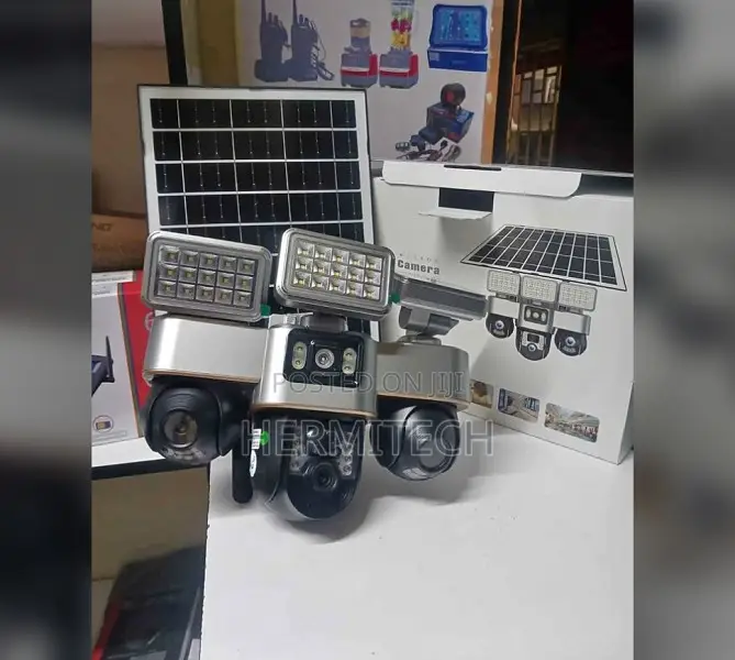 Solar CCTV Camera 4g Triple Lens With Lights
