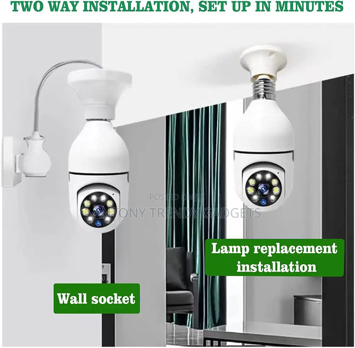 360° Panoramic Light Bulb Security Camera With Motion Detection