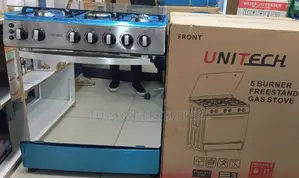 60*80 Unitech 5 Burner Freestanding Full Gas Cooker