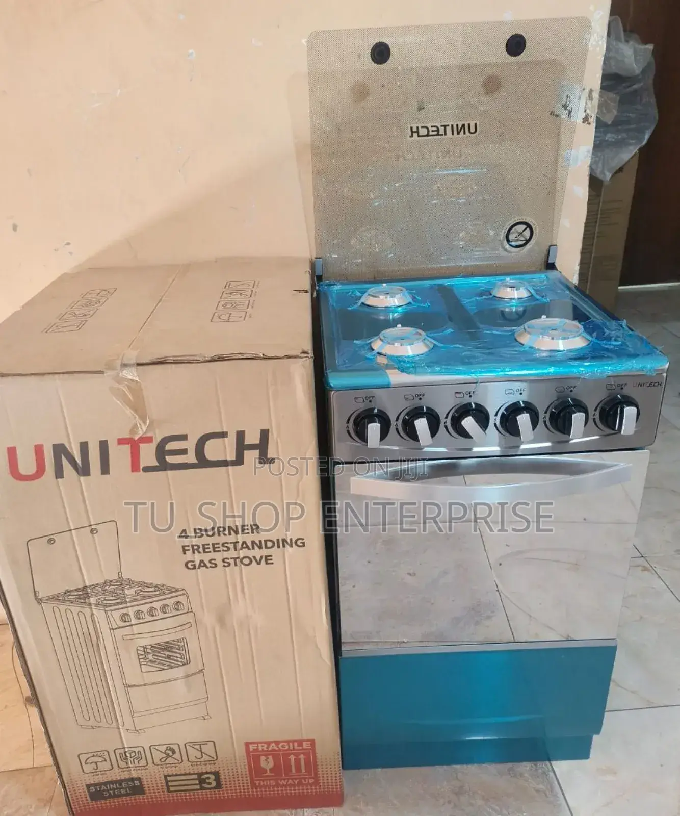 Silver 50*55 Unitech Full Gas Freestanding Jet Autoignit